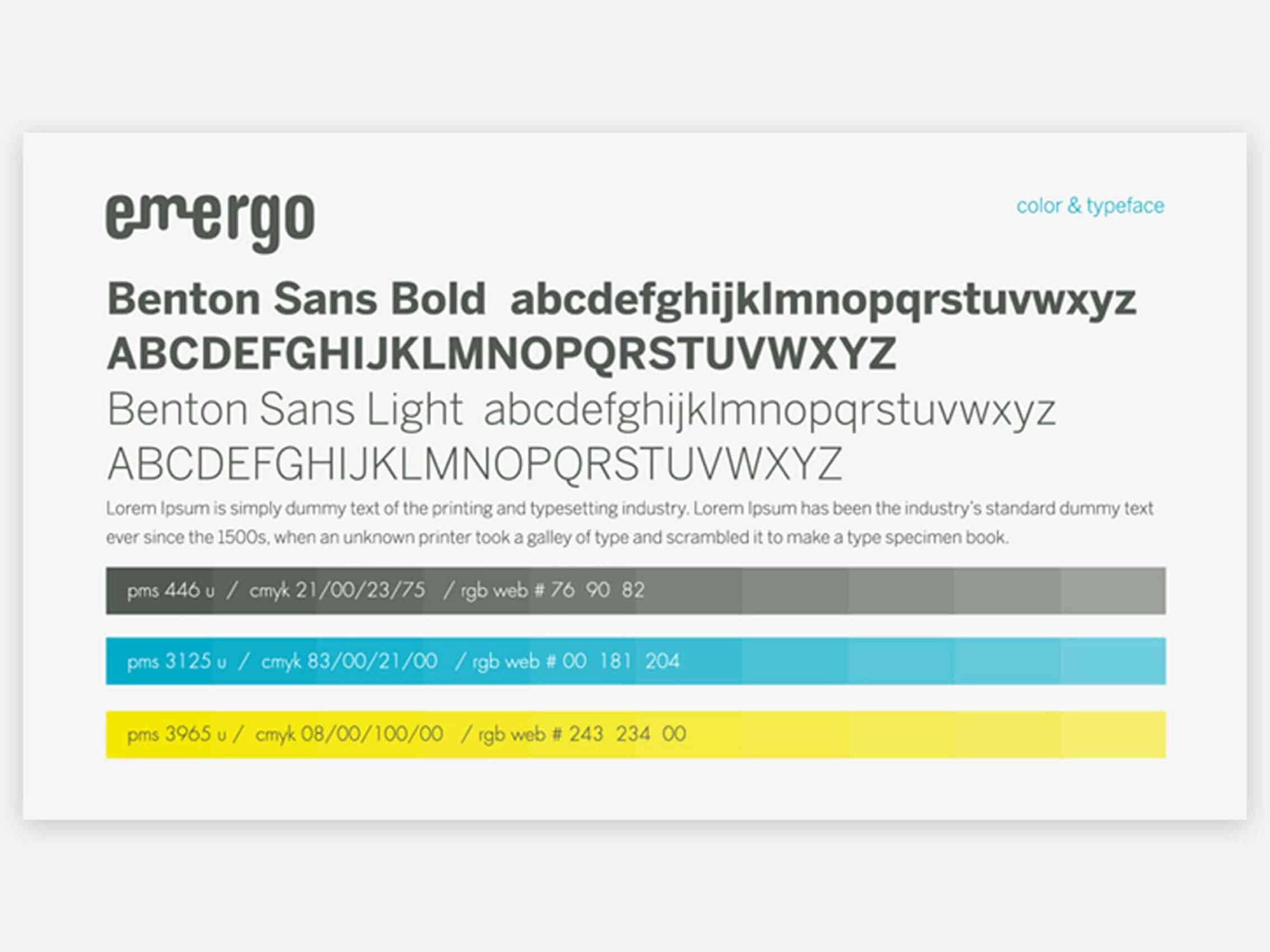 e-mergo kleur en typografie